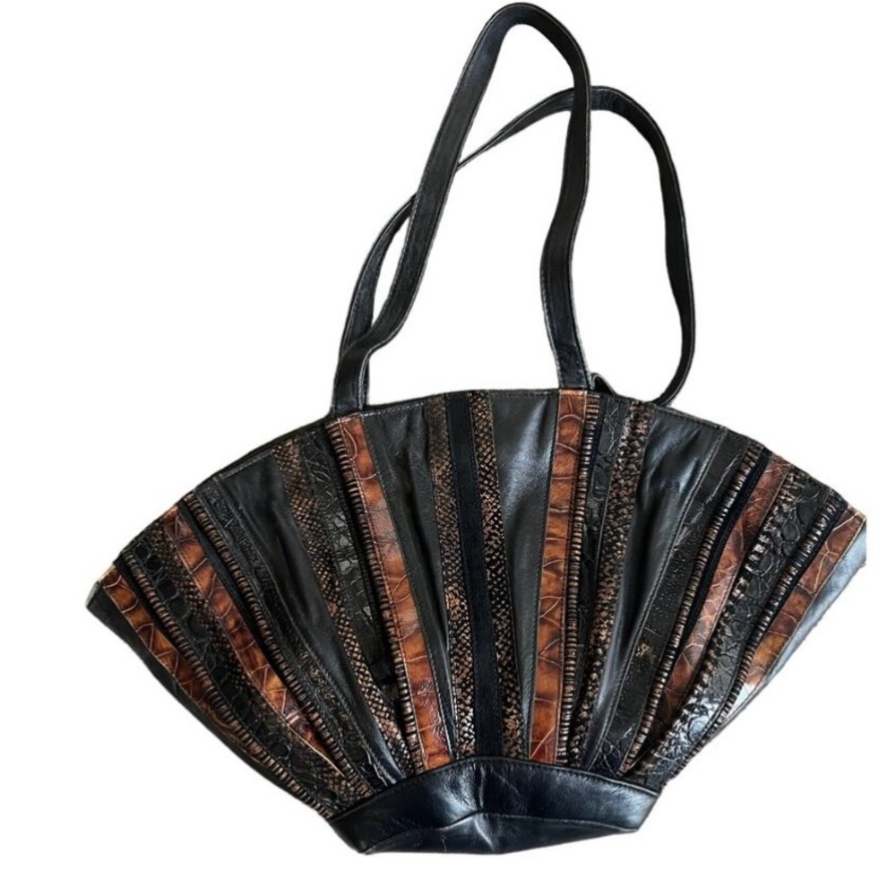 Elegant Black and Brown Women's Handbag